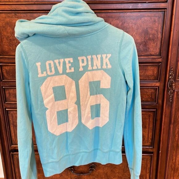 PINK woman’s light blue zip up hoodie - Picture 9 of 10